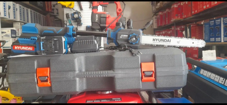 اره زنجیری شارژی هیوندای مدل HP6064 دسته تلسکوپی ۳۰ سانت براشلس